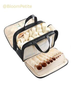 Large Waterproof PU Leather Travel Makeup Bag Cosmetic Organizer